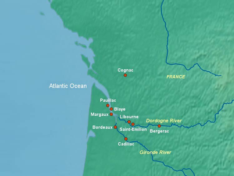 Bordeaux River Map